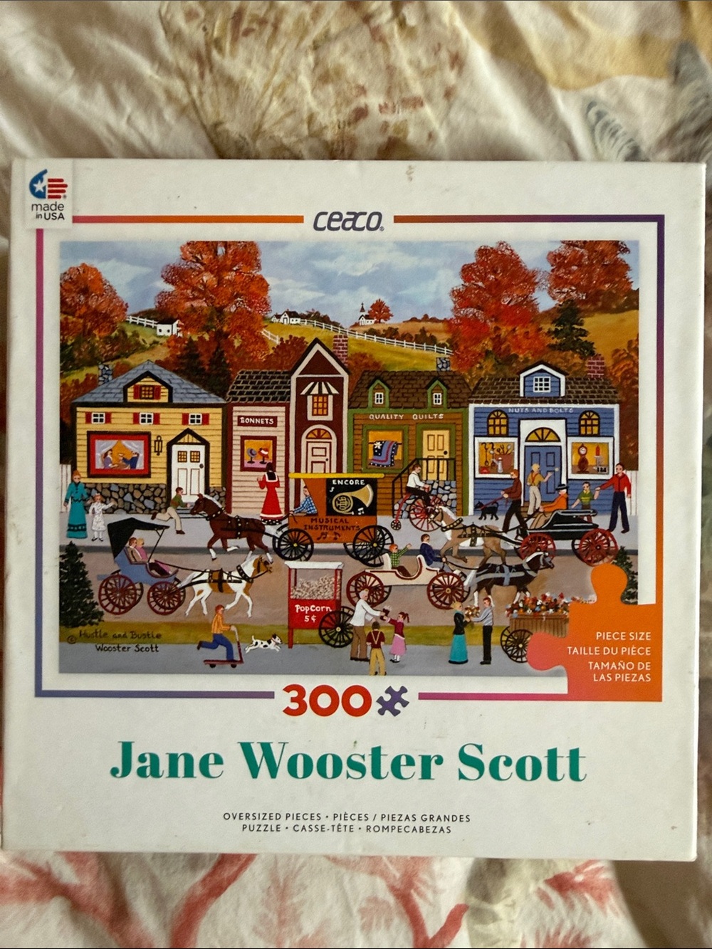 Ceaco Jane Wooster Scott 300-Piece Puzzle Autumn Village “Hustle and Bustle”